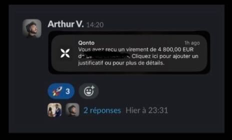 Arthur — Virement 4800€